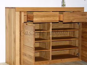 Schuhschank 128x94x45cm HORIZONT Eichenholz massiv natur geölt von Casa de mobila