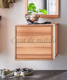 Schmale Hängekommode WALK IN 46x43x42cm mit Schubläden Kernbuche massiv natur geölt Massivholz Hängende Flurkommode mit 2 Schubladen WALKIN 46x43x42cm Kernbuche massiv natur geölt Casa de mobila Goslar