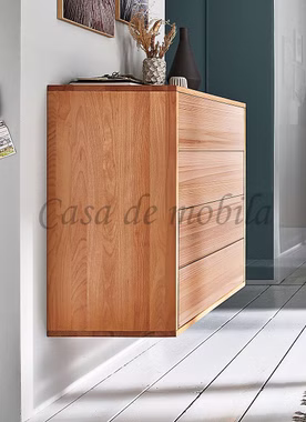 Massivholz Hängekommode mit 4 Schubladen WALK IN 90x81x42cm Kernbuche massiv natur geölt Casa de mobila Goslar
