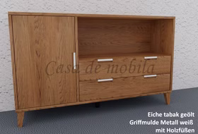Fernsehkommode 134x68x40 MIDO Massivholz geölt Massivholz Fernsehkommode MIDO hoch mit holzbeine 134x68x40cm Eiche massiv braun tabak geölt Casa de mobila Goslar