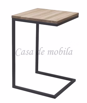 Beistelltisch Metallbeine schwarz 40x60x40cm OAKLAND Wildeiche geölt Sofatisch MONIKA Wildeiche massiv natur geölt Metallbeine schwarz Casa de mobila Goslar