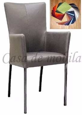 Armlehnstuhl Leder braun Salma2 Carega Metallbeine schwarz 1 Armlehnstuhl dunkelbraun mit Metallbeinen schwarz mit Farbmuster
