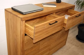 Flurkommode 129x104x40cm WINDSOR Eiche massiv geölt Dielenkommode WINDSOR schubladen innen 129x104x40cm Eiche massiv natur geölt Casa de mobila Goslar