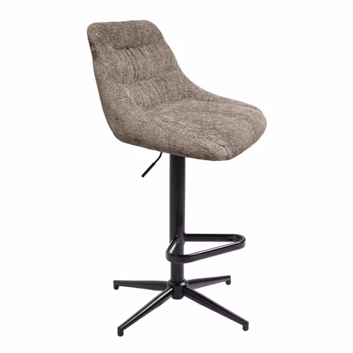Barhocker 47x98/119x57cm DEXTER höhenverstellbar beige Gestell schwarz