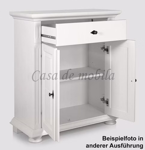 Anrichte 2türig MONA 78x92x37cm Fichte massiv weiß nussbaumfarben lackiert Sild-Griff Casa de mobila Goslar