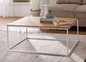 Couchtisch-Set 100x40x60/50x60x40cm ALEXANDRA LENNY Wildeiche geölt Wohnzimmertisch ALEXANDRA Wildeiche massiv natur geölt Metallbeine weiß Casa de mobila Goslar