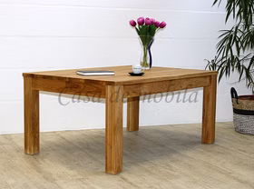 Couchtisch 110x45x70cm DIEZ Eiche massiv geölt Massivholz Couchtisch aus Eichenholz rechteckig mit vier Beinen in den Ecken