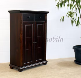 Hochkommode MONA 86x120x37cm Landhaus Fichte massiv kolonial nussbaumfarben lackiert Casa de mobila Goslar