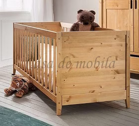 Babybett SOLVITA 60x120 oder 70x140cm Kiefer massiv gelaugt geölt Casa de mobila Goslar