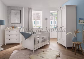 Babybett SOLVITA Kiefer massiv weiß gewachst kinderbett Solvita 60x120 oder 70x140cm Kiefernholz massiv weiß gewachst Casa de mobila Goslar
