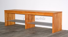 Bank mit Schuhablagen 160x45x40cm GOMMA Kernbuche massiv geölt Sitzbank mit 2 Schuhablagen 160x45x40cm GOMMA Kernbuche massiv natur geölt Casa de mobila Goslar