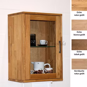 Hängevitrine 1 türig MIDO 46x68x32cm Massivholz geölt