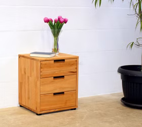 Schubladenkommode mit 3 Schubladen MIDO 46x52x40cm Buche massiv natur geölt Casa de mobila Goslar Schubladenkommode mit 3 Schubladen MIDO 46x52x40cm Buche massiv natur geölt Casa de mobila Goslar