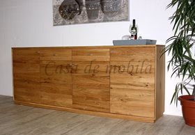 Anrichte 4-türig ALEX breit 216x85x40 cm Massivholz Massivholz Schubladenkommode breit 216x85x40cm ALEX Wildeiche massiv natur lackiert