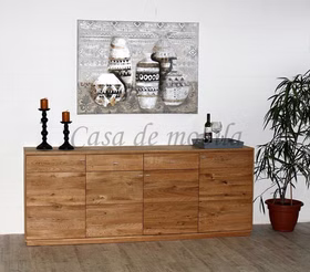 Anrichte 4-türig ALEX breit 216x85x40 cm Massivholz Sideboard 216x85x40cm ALEX Wildeiche massiv natur lackiert