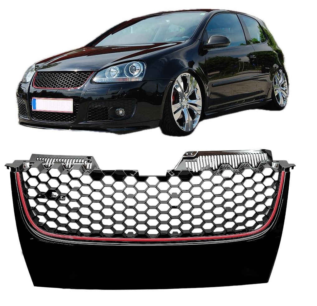 Wabengrill Metallgrill Kühlergrill ohne Emblem für VW Golf 5...