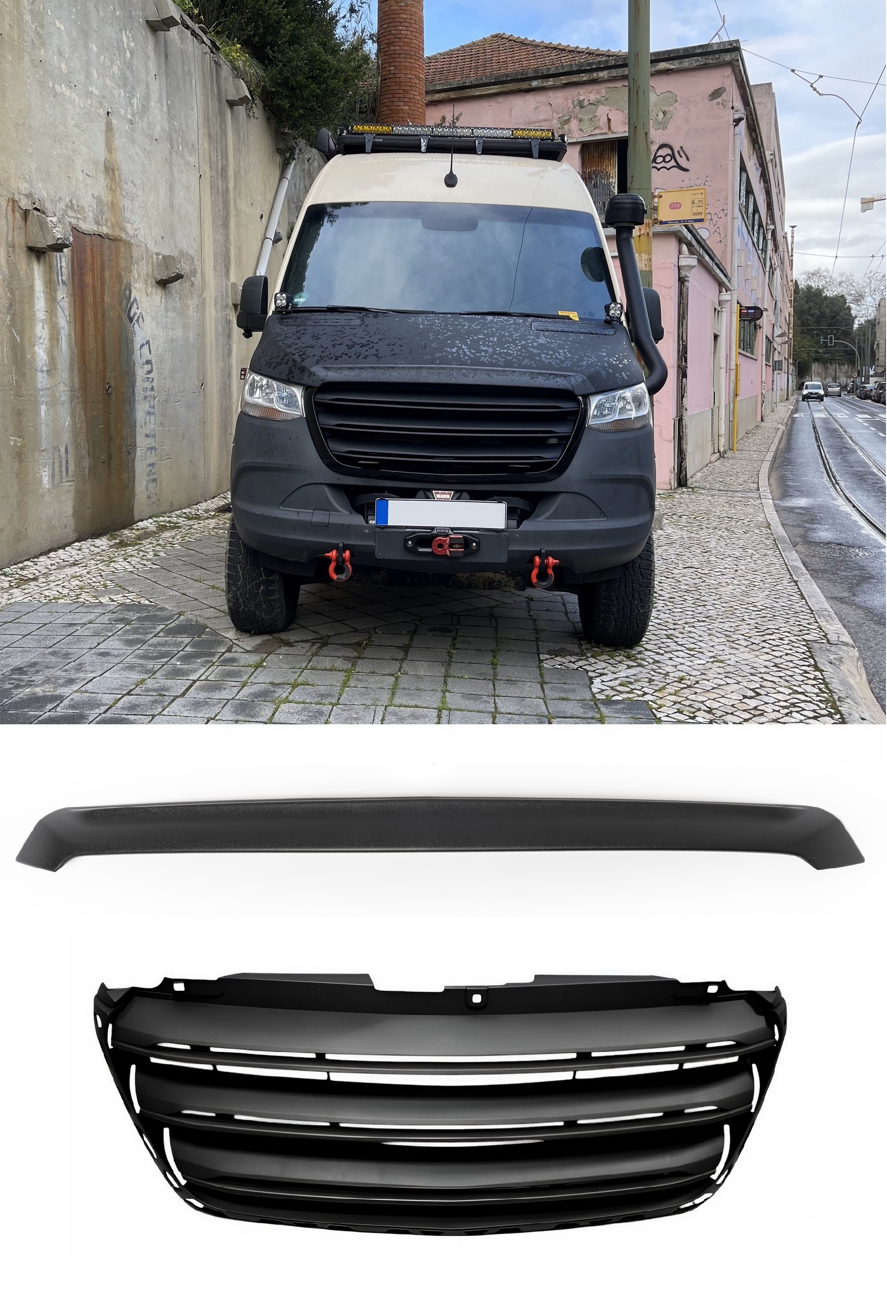 OMAC Auto-accessoires Roestvrij Staal | Chroom Voorbumper Grillframe Trim 5 stuks | Past op Mercedes Sprinter 2019-2022