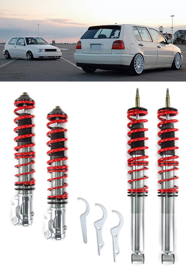 RedLine Gewindefahrwerk passend für VW Golf 3 Cabrio Vento N...