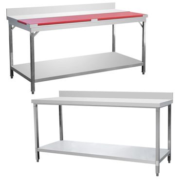 Edelstahl Arbeitstisch Edelstahltisch Zerlegetisch 120 x 60 cm Aufkantung 110 kg