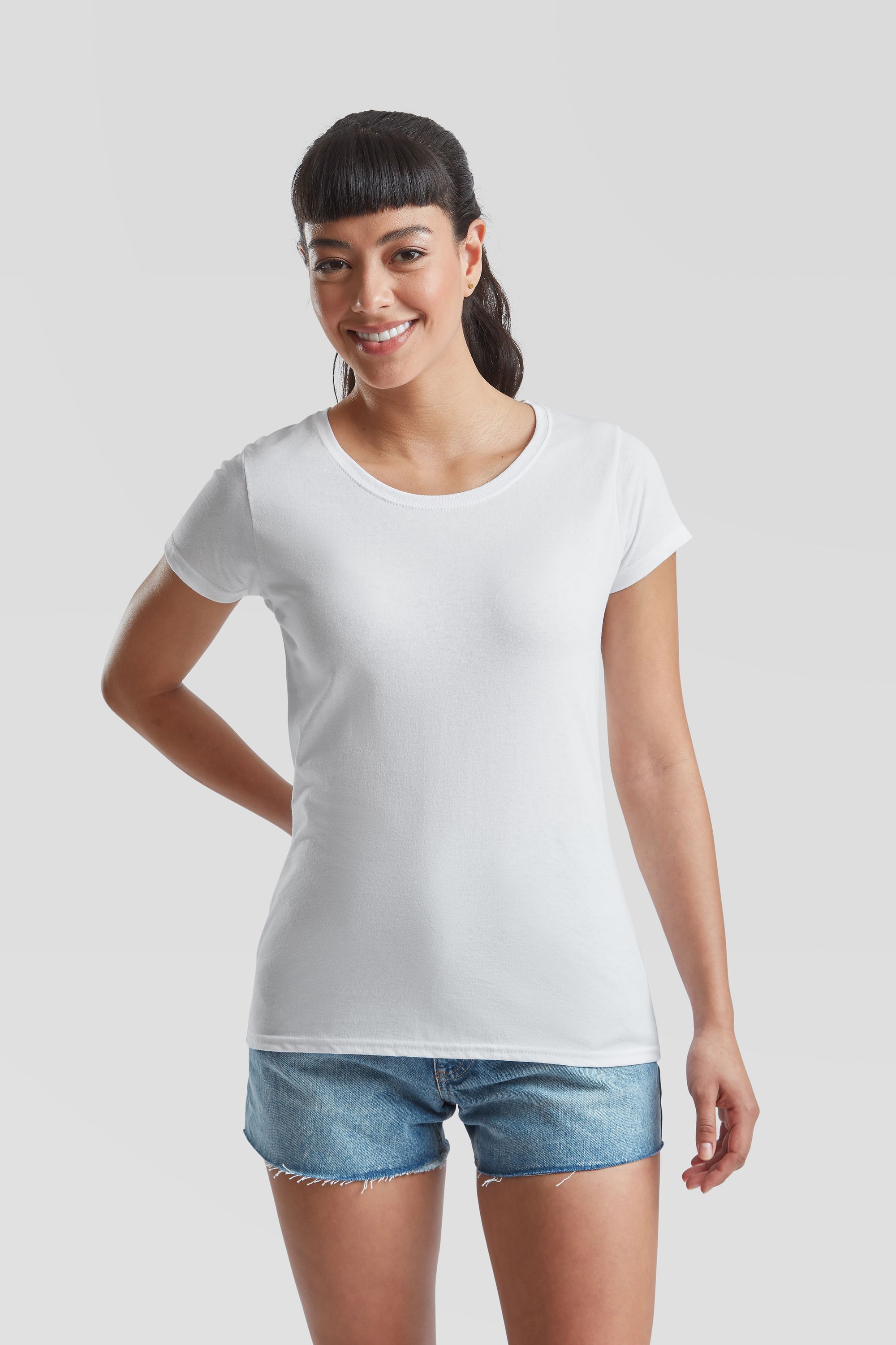 Fruit of the Loom Valueweight V Neck Lady-Fit T-Shirt Donna