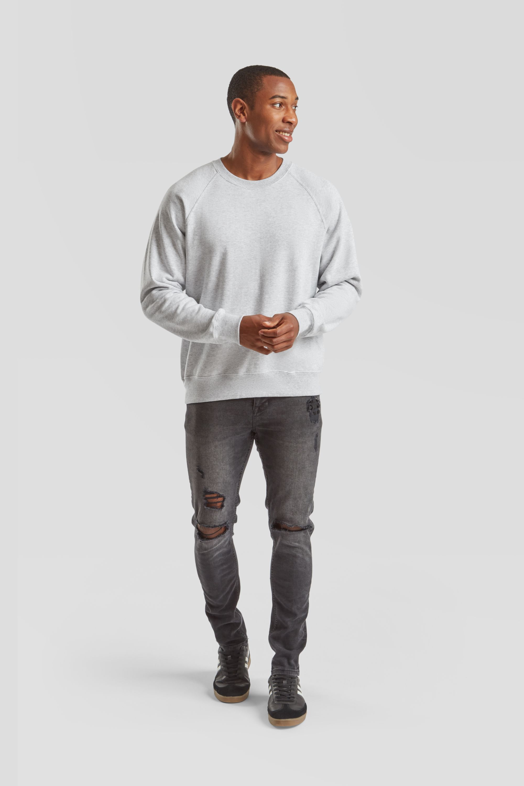 Fruit Of The Loom Felpa Classic Raglan Unisex - Vintage Navy Mélange, Taglia 2XL - 80% Cotone, 20% Poliestere - Con Sacchetto Omaggio - 3