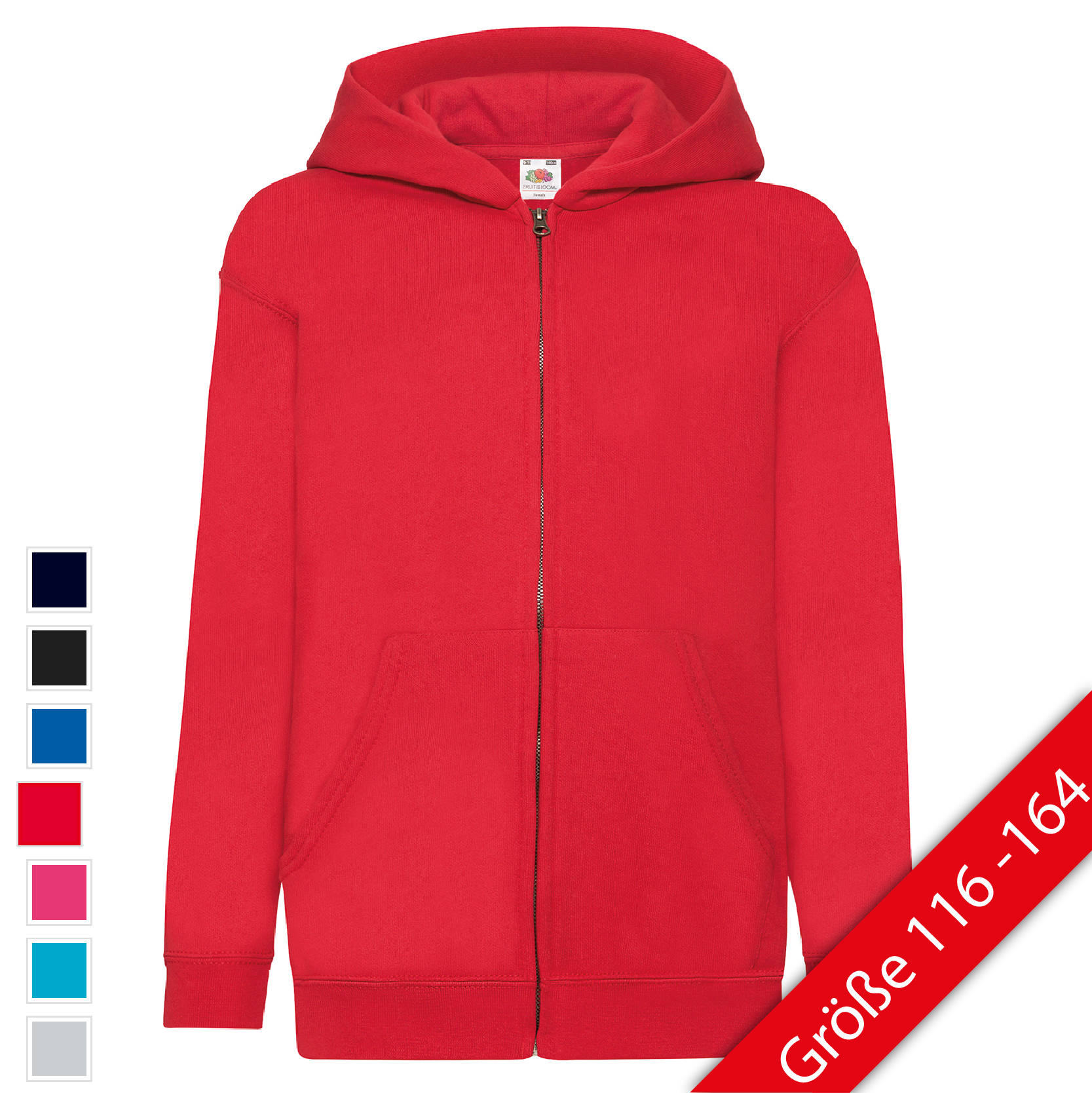 Fruit of the Loom Classic Hooded Sweat Jacket Kids