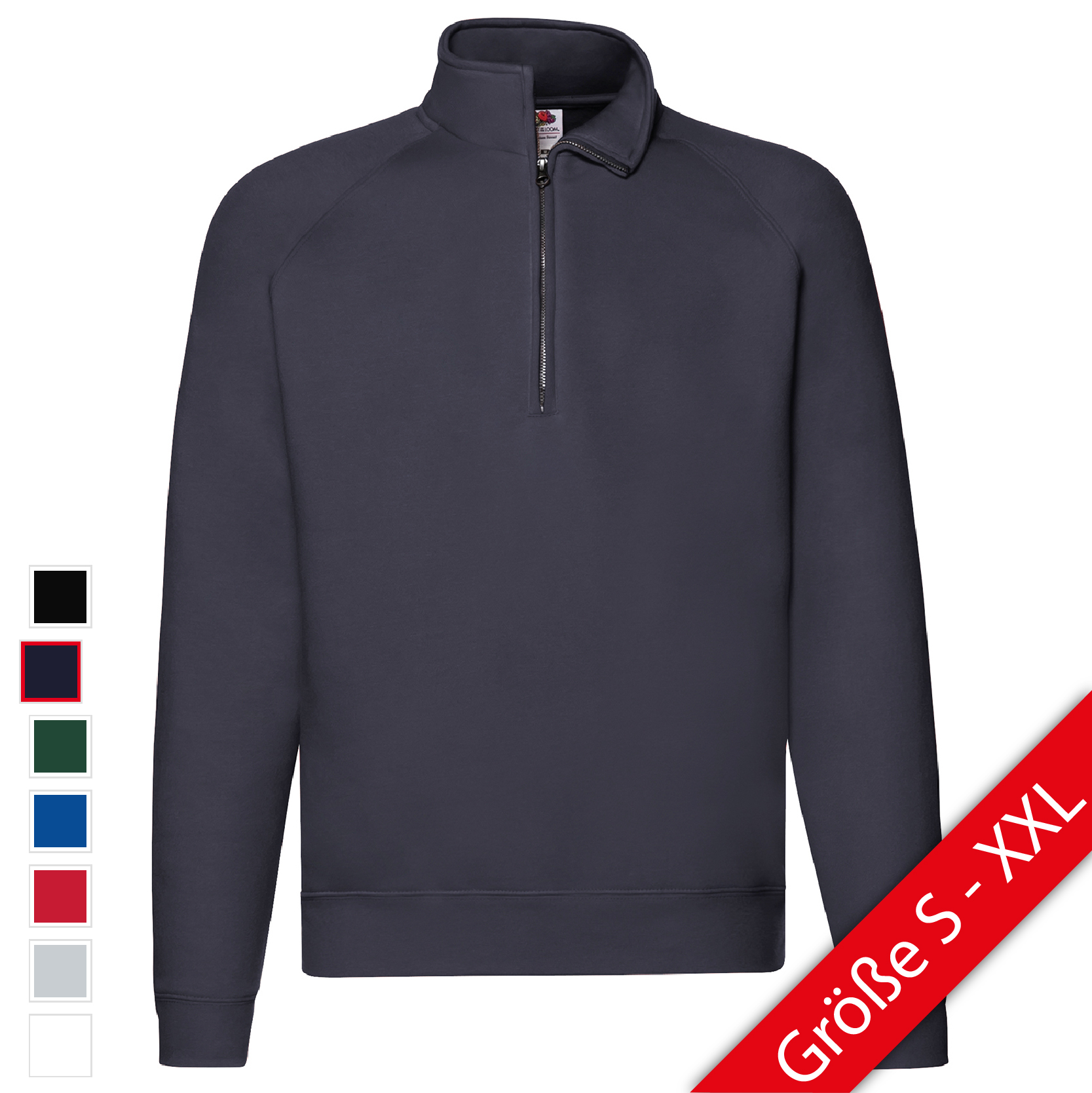 Fruit of the Loom Premium Zip Neck Sweat