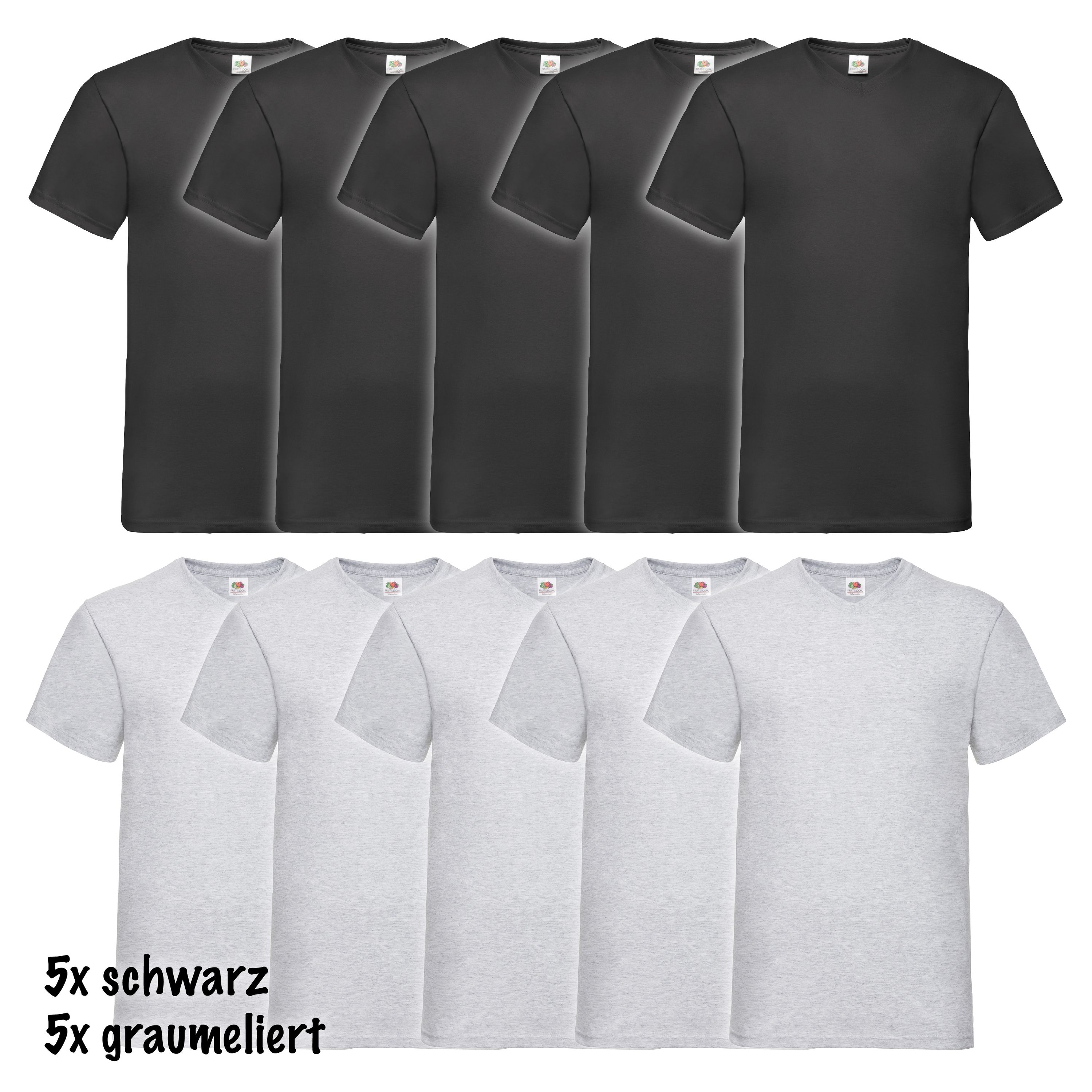 Fruit Of The Loom Valueweight 5 Pack T-Shirt Donna - Rosso (Red 40), Taglia M - Morbide E Comode