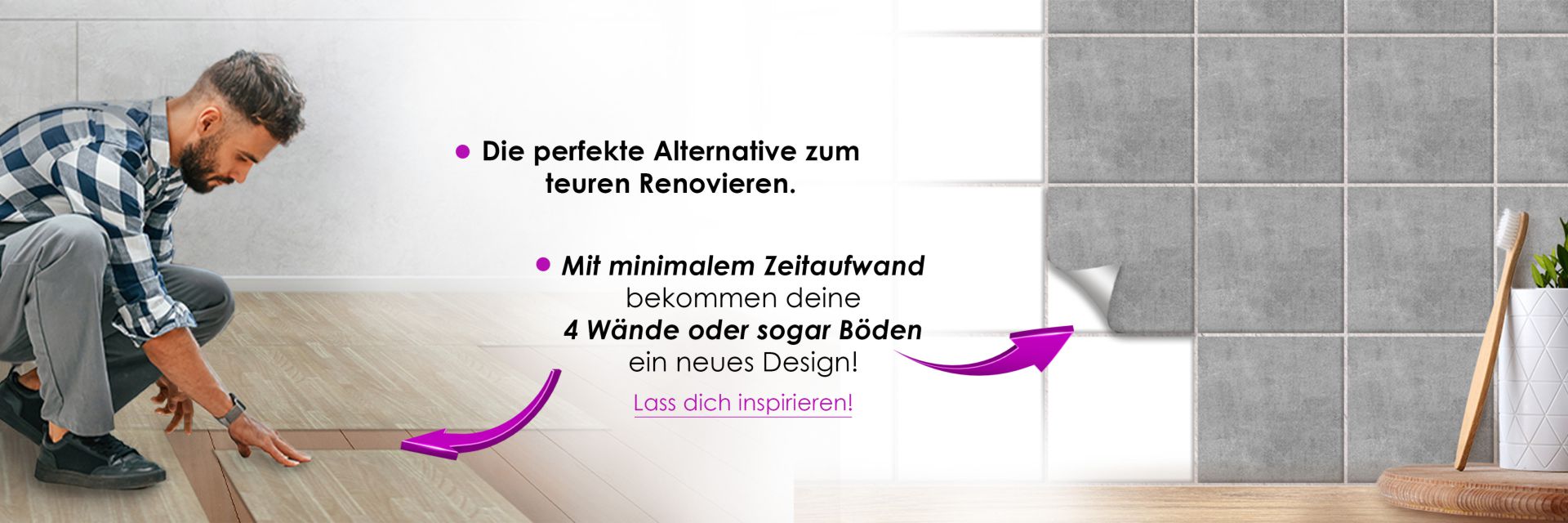 selbstklebende Bodenfliesen
