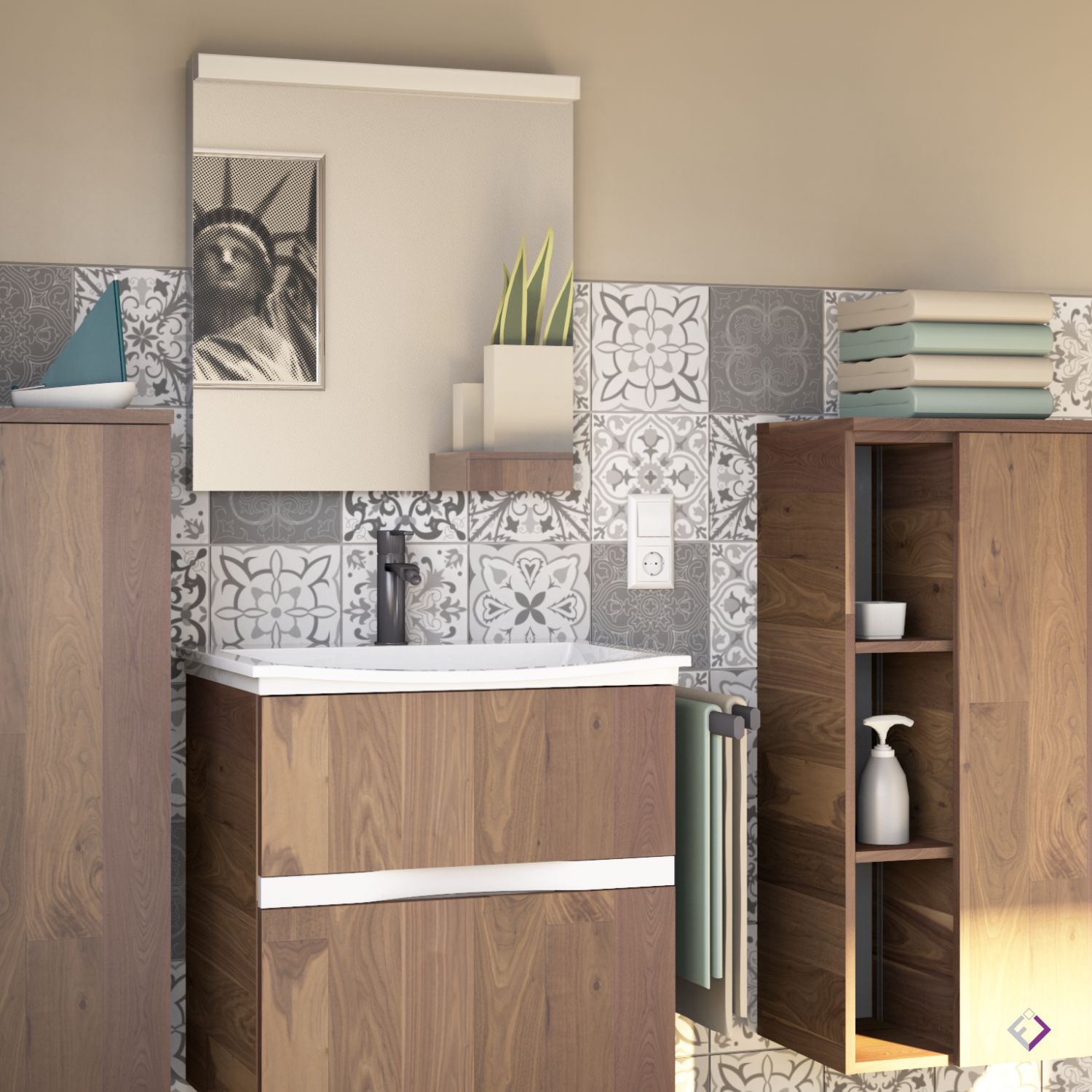 FoLIESEN Fliesenaufkleber für Küche und Bad - Fliesenfolie Set