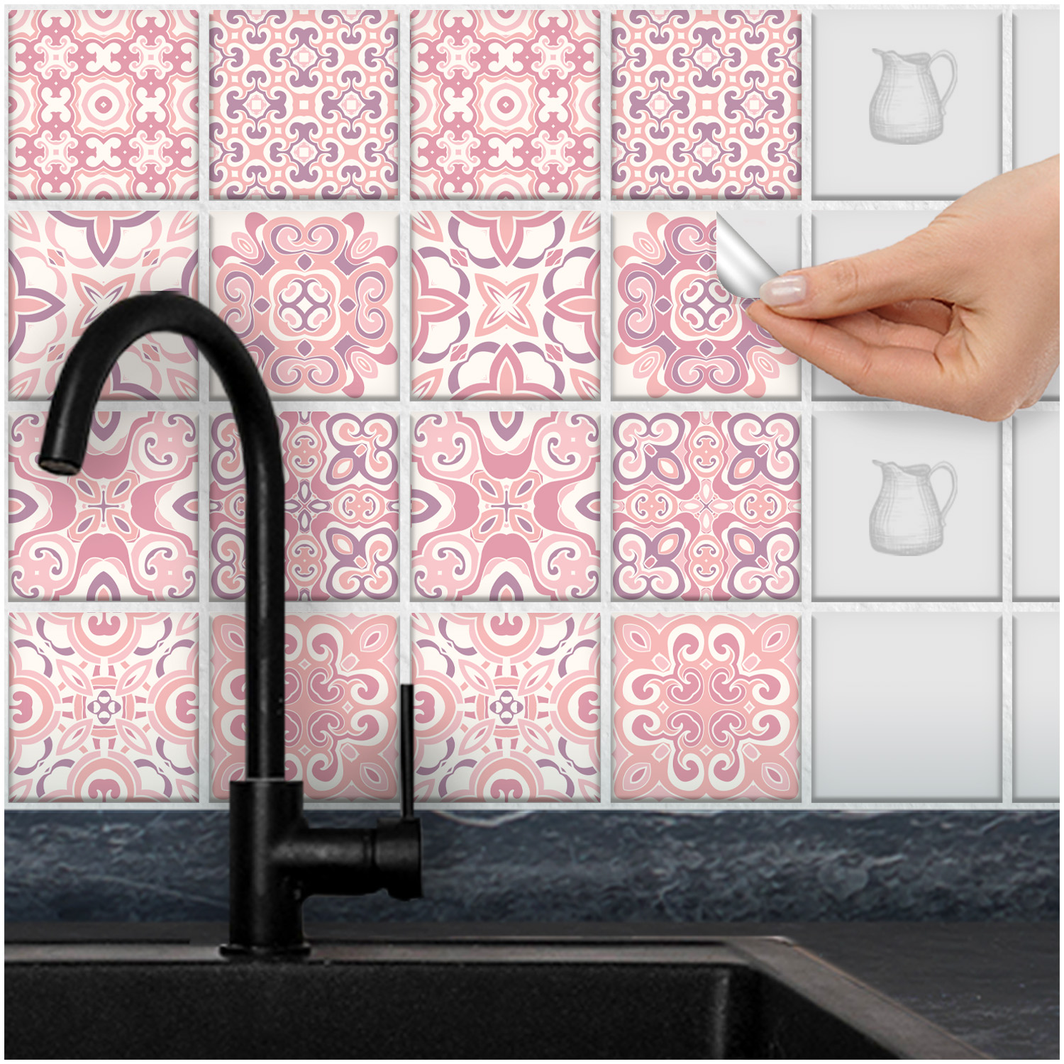 aufkleber für fliesen 15x15 fliesenaufkleber bad 15x15 rosa weiß