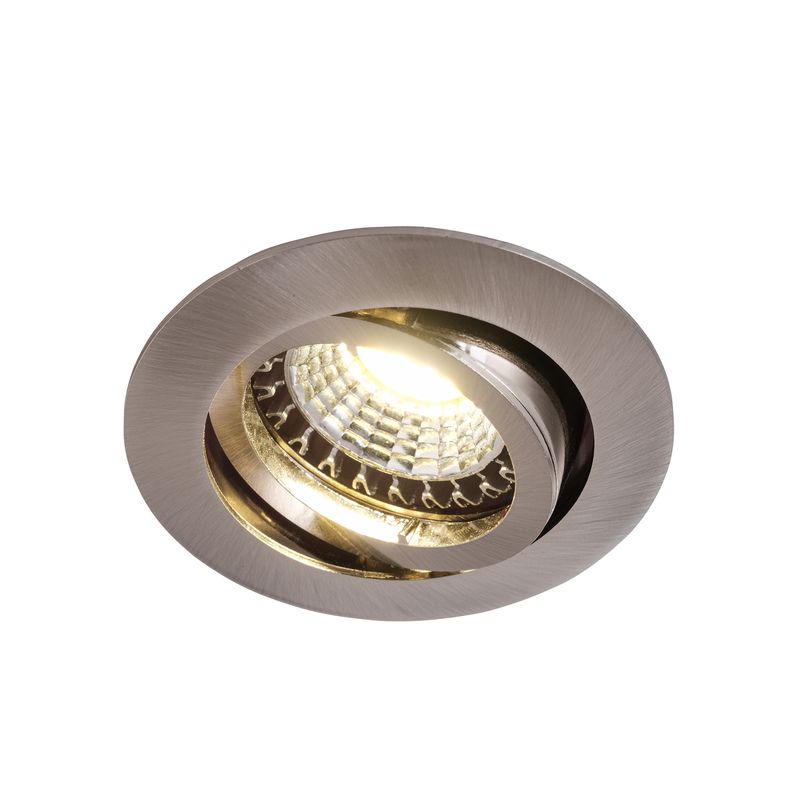 Paket] 6x Einbaurahmen MR16 SET Satin-Nickel 818-SN Ø65 mm IP20  