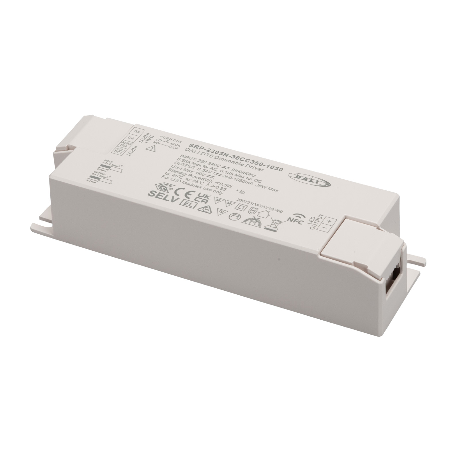 CONNEX SRP-2305N-36CC350-1050 Dali / PUSH DT6 NFC Netzteil bis 36W 350-1050mA