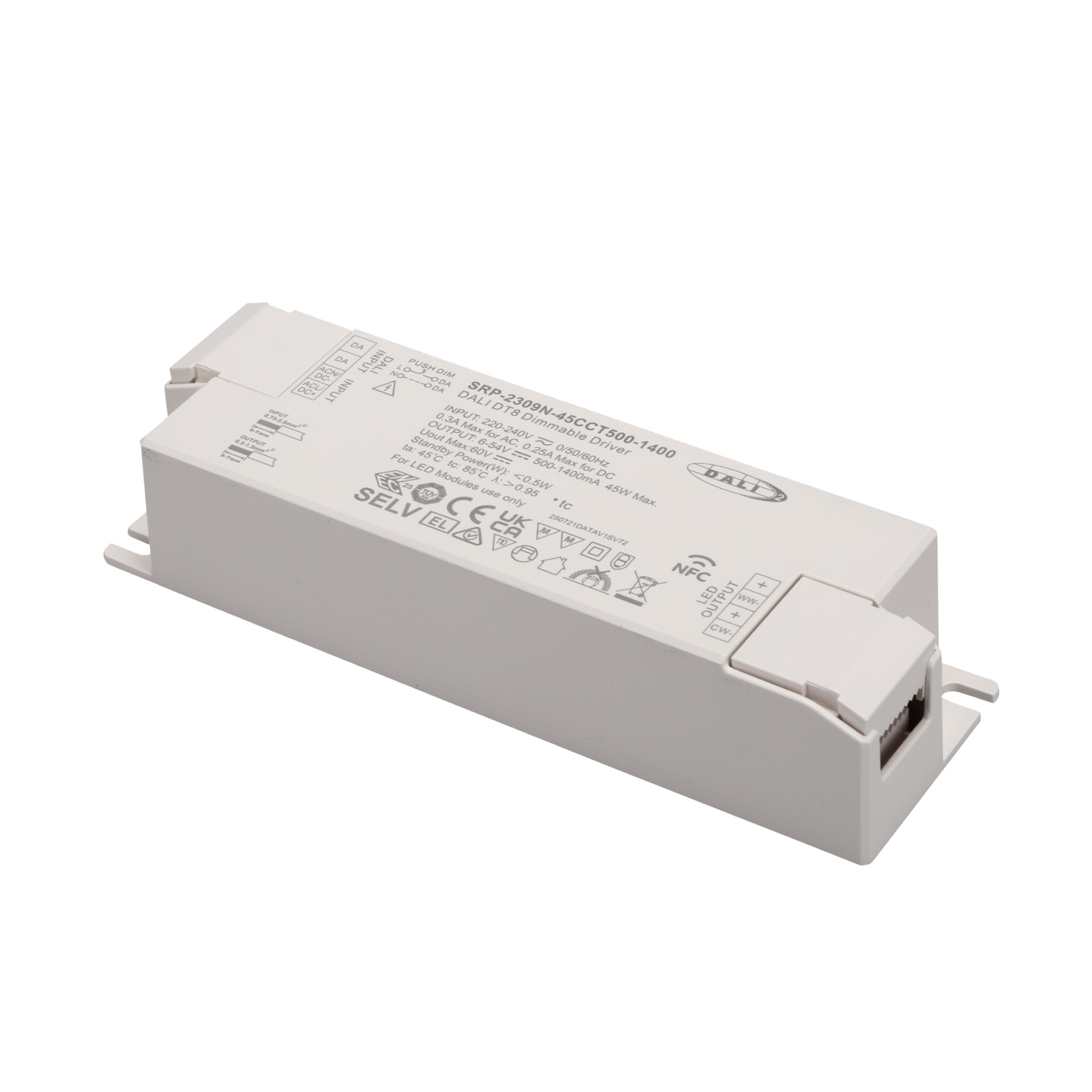 CONNEX SRP-2309N-45CCT500-1400 Dali / PUSH DT8 NFC CCT Netzteil bis 45W 500-1400mA