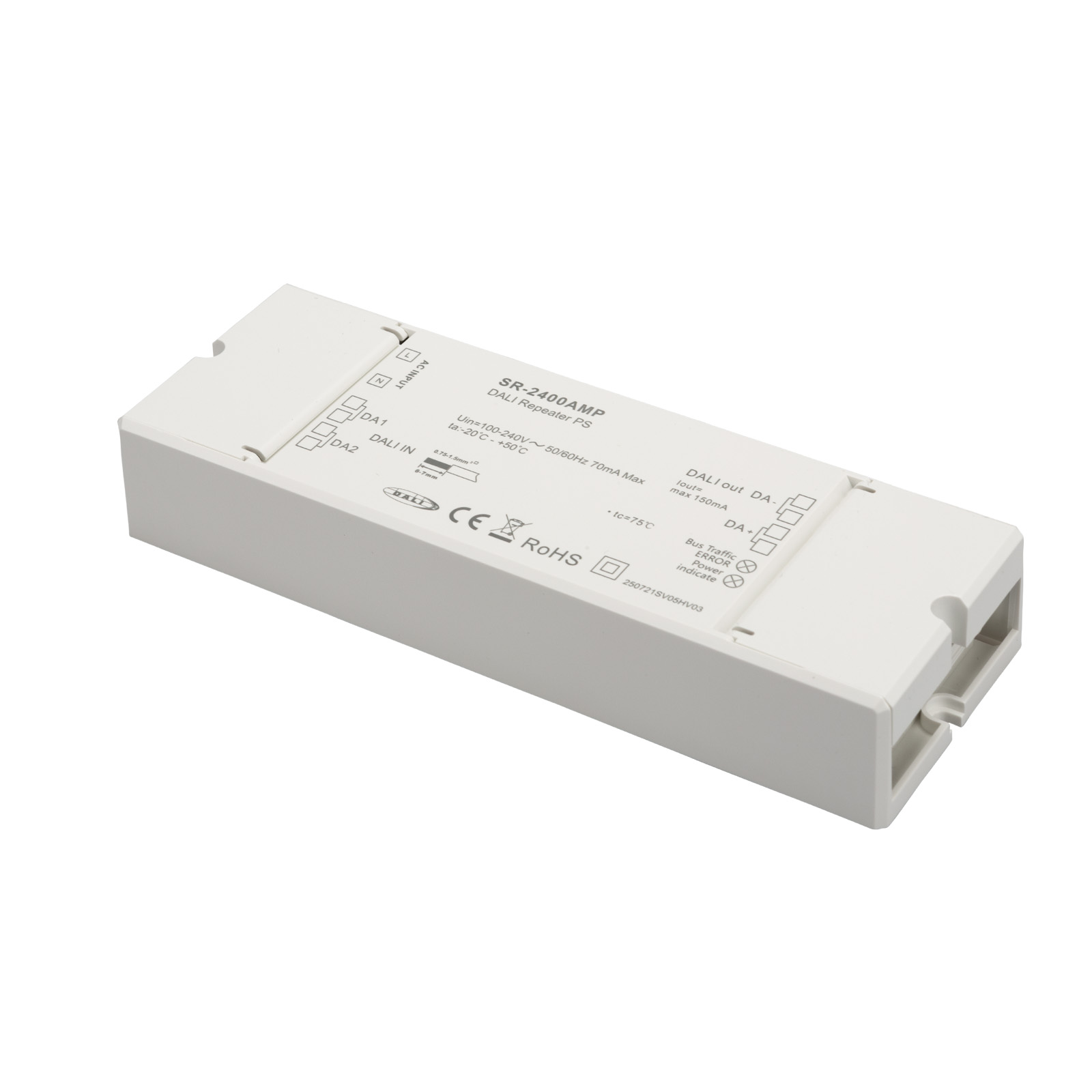 CONNEX SR-2400AMP DALI Repeater mit integrierter 150 mA Busstromversorgung, Reichweite bis 600 m