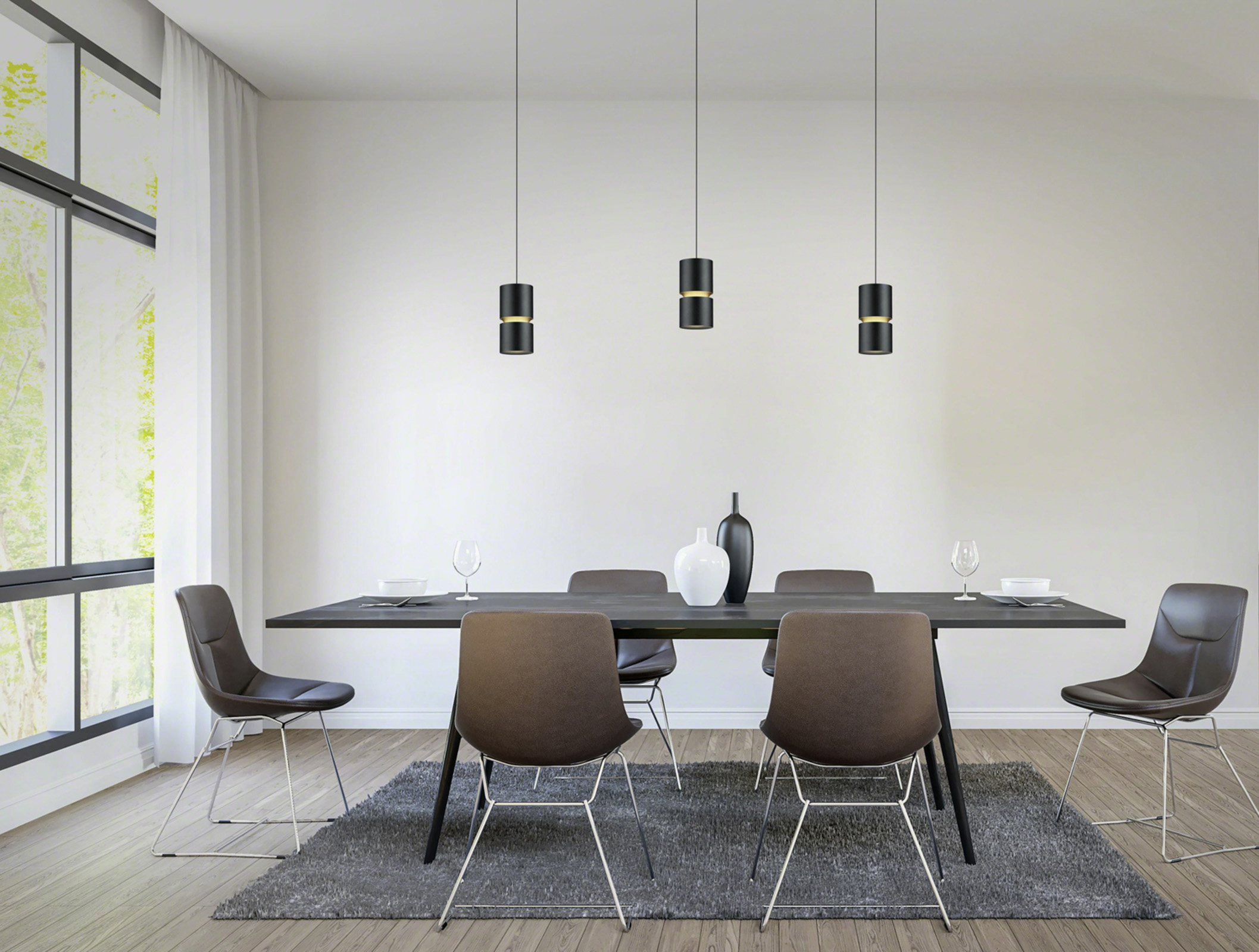 Helestra ROK Pendelleuchte mattschwarz-mattgold