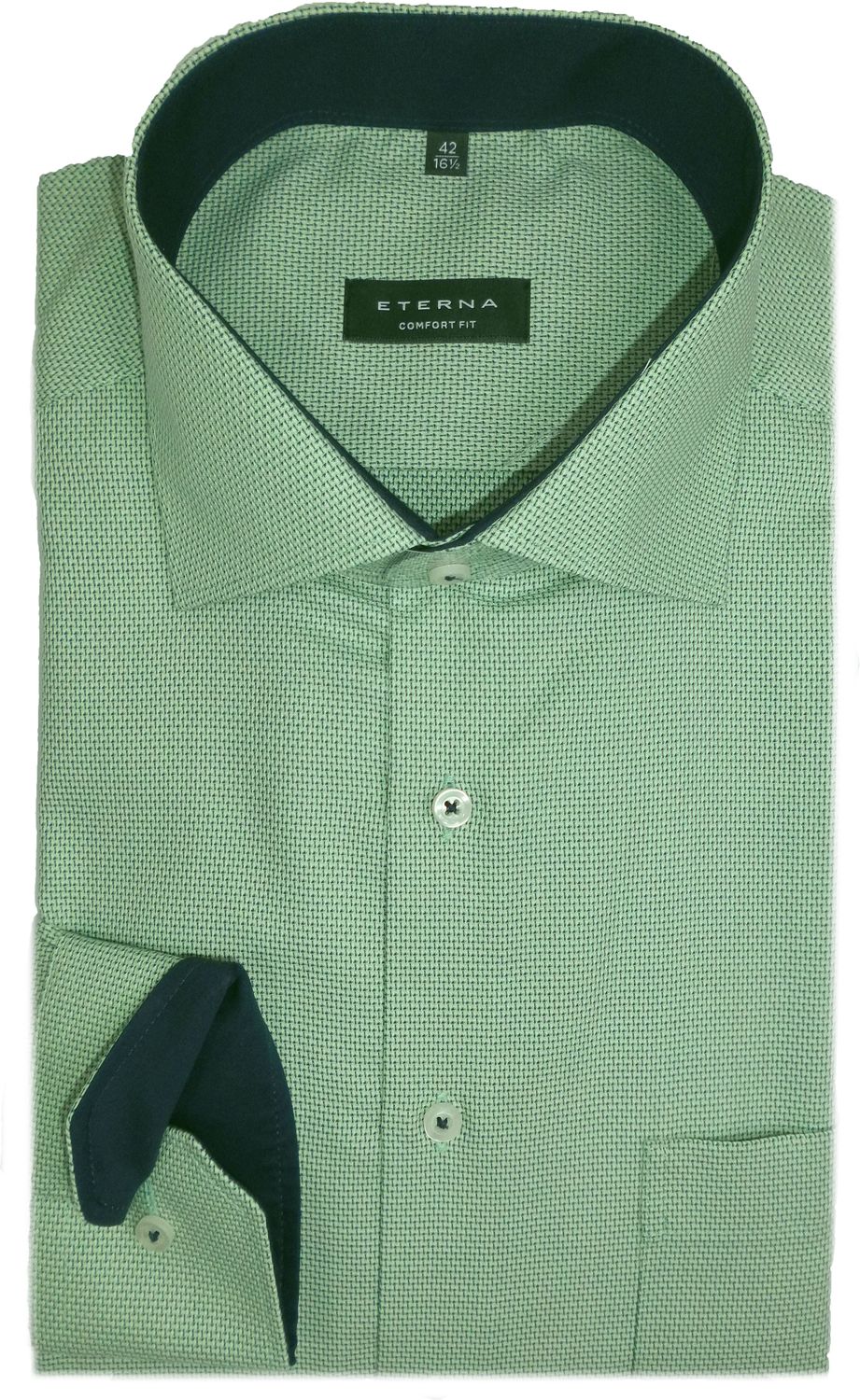 Level - Bewusst 65 Modehaus Comfort Mode Hemd erleben eterna Green Fit Uphoff cm 4063/41 | E15K Struktur grün Arm
