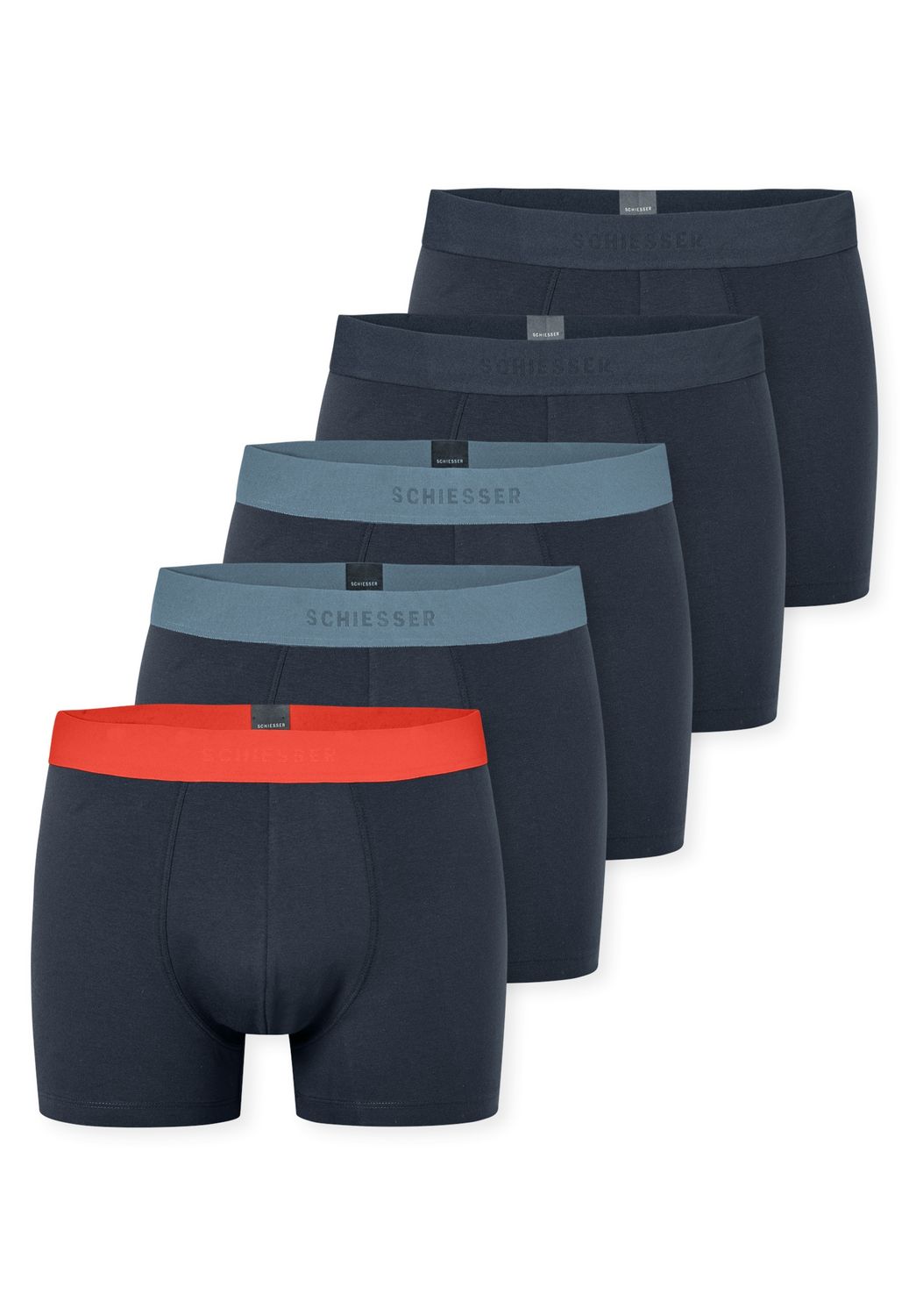 Schiesser 5-pack heren boxershort 95/5 - zwart