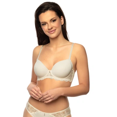 Vorderansicht Schalen-BH mit Bügel mit gefütterten und gemoldeten Cupschalen in Farbe Pearl