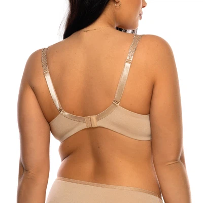 Rückansicht Push-Up BH Multiway mit Bügel und austauschbaren abnehmbaren Trägern in Farbe New Skin