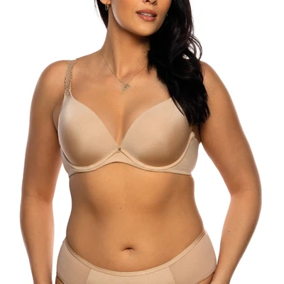 Vorderansicht Push-Up BH Multiway mit Bügel und austauschbaren abnehmbaren Trägern in Farbe New Skin