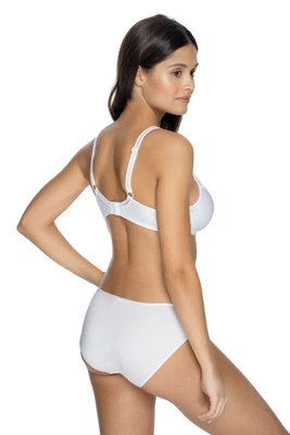 Rückansicht Bügel-BH mit gemoldeten Spacercups mit zartem Tüll in Farbe Weiß