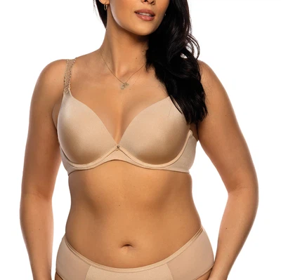 Vorderansicht Push-Up BH Multiway mit Bügel und austauschbaren abnehmbaren Trägern in Farbe Weiß