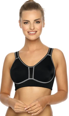 Vorderansicht Sport-BH 101470 in Farbe Schwarz