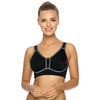 Vorderansicht Sport-BH 101470 in Farbe Schwarz