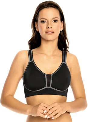 VIANIA Sport-BH 101470 soft ohne Bügel schnelltrocknend mit Unterbrustband aus Frottee High Function Farbe Schwarz