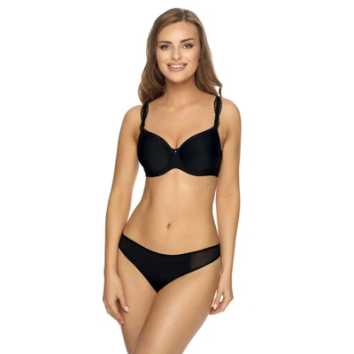 Vorderansicht Bügel-BH mit Spacercups Farbe Schwarz