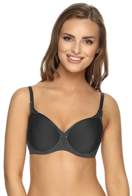 Vorderansicht Bügel-BH mit Spacercups in Farbe Dunkelgrau Volcano