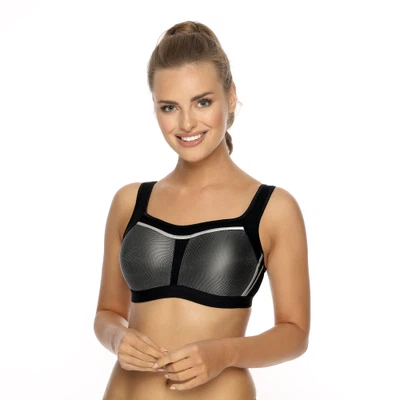 VIANIA Sport-BH 151430 Olympia ohne Bügel breite Entlastungsträger starker Halt High Function Farbe Schwarz