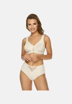 Vorderansicht Soft-BH ohne Bügel mit Komfortträgern und gemoldeten vorgeformten Cups in Farbe Cream